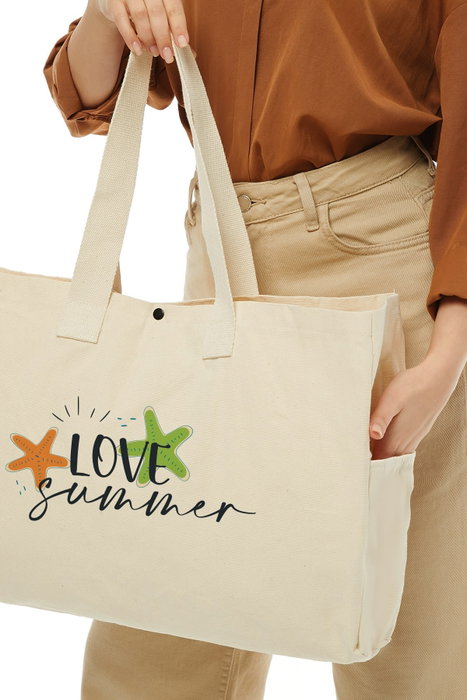 Zoozie Bags Bolsa Tote de Lona en Crema